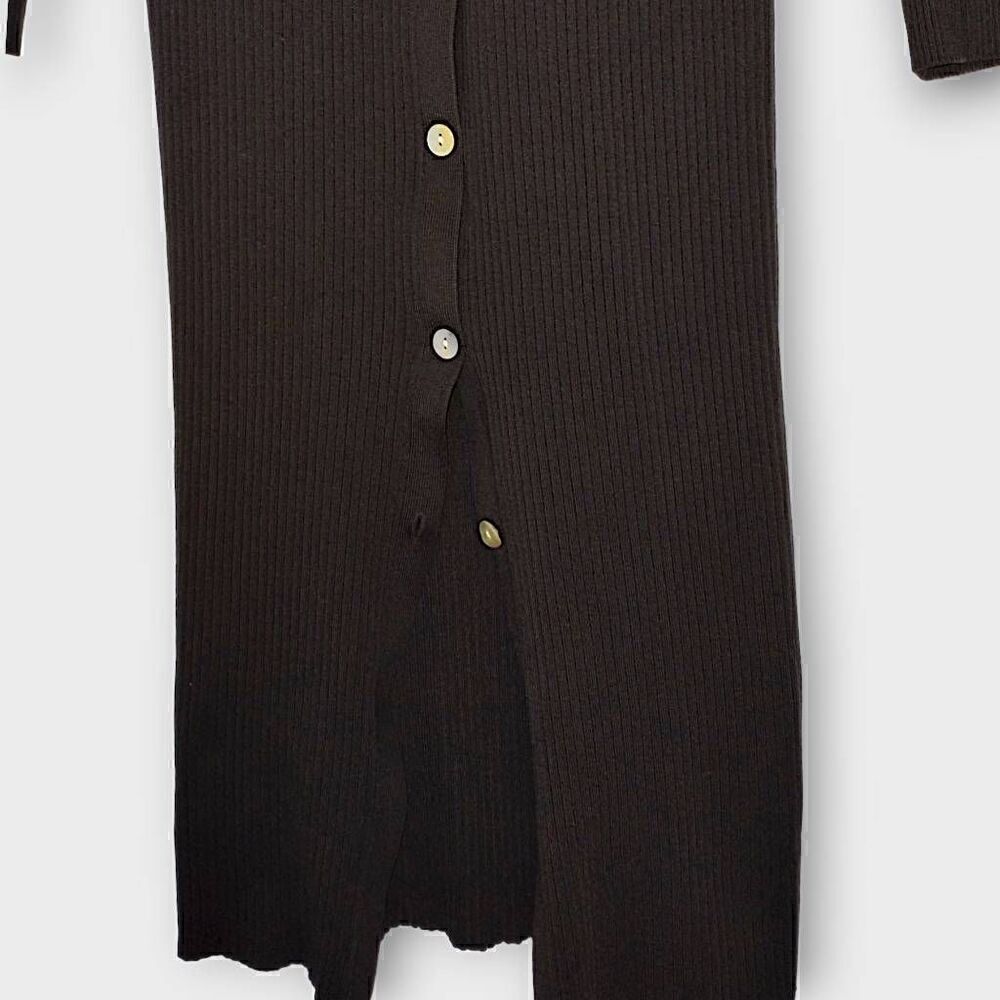 Live the‎ Process Womens Cardigan Sz.  Black Ribbed Puffed Sleeves Cuffed Button - Picture 3 of 11